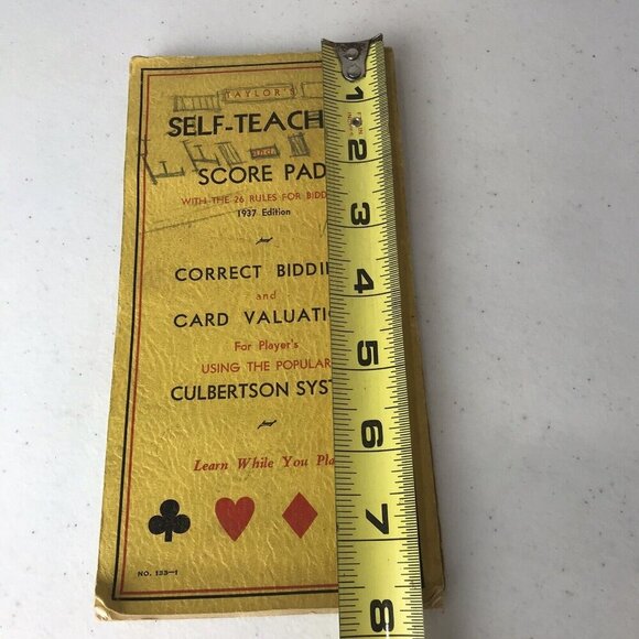 Vintage Taylor’s Self-Teacher Bridge Score Pad, 1937 Edition No. 133-1 - Picture 2 of 8